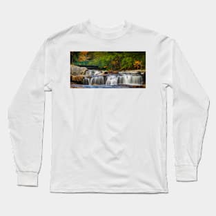 New Hampshire Waterfall in Fall Long Sleeve T-Shirt